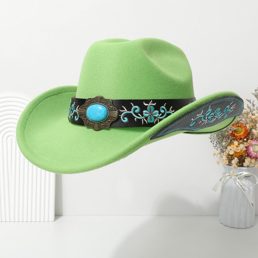 Solid color high-quality woolen hat ethnic style Tibetan men and women versatile travel sunshade top hat Western tide