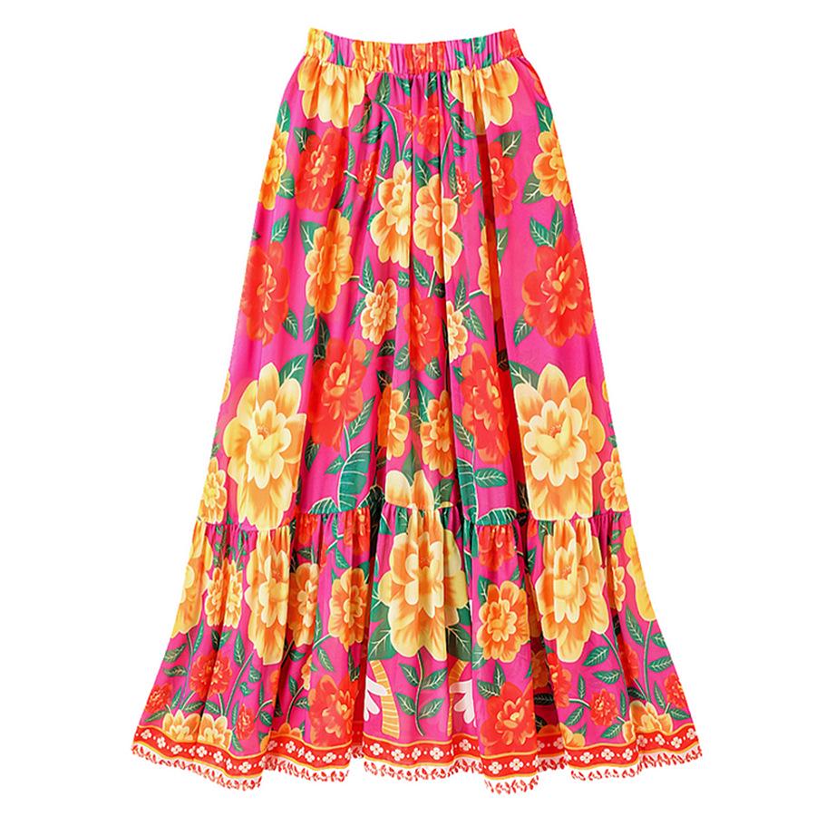 

Юбка пляжная с принтом в европейском и американском стиле на резинке - Женская утягивающая юбка-полусолнце Extra Large