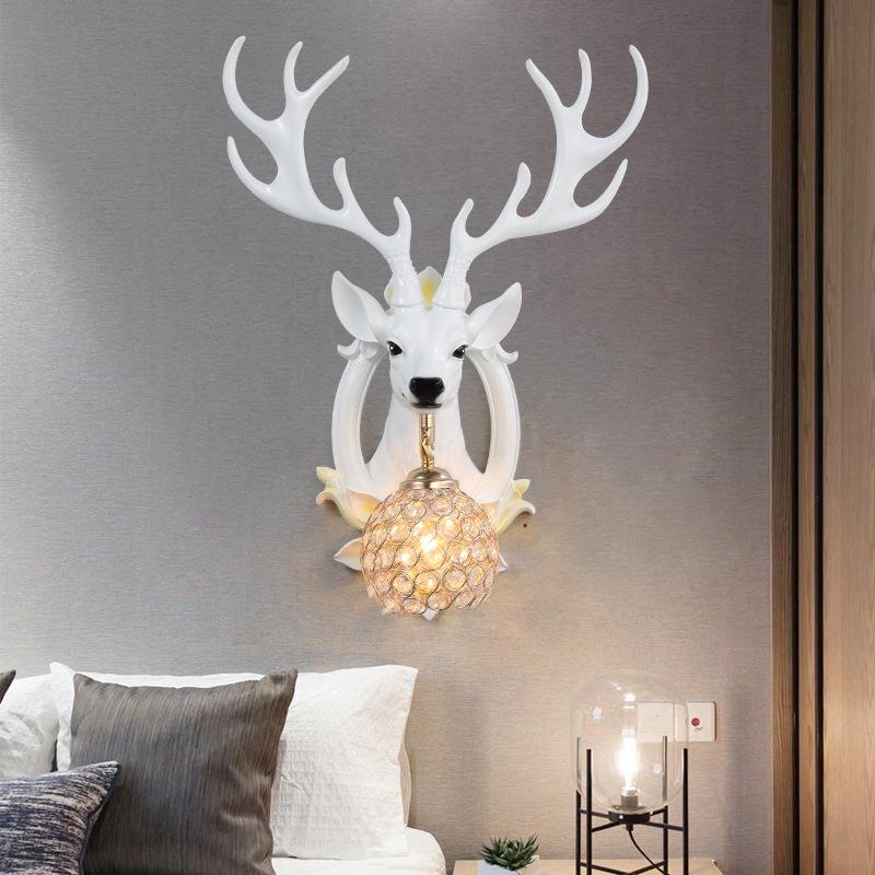 Deer Antler Wall Lamp: European Creative Lighting for Living Room, TV Background, or Bedside Décor
