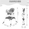 E500 Tragbarer Hochstuhl für Babys – Faltbares Design, Extra-Große Anti-Rutsch-Basis, Abnehmbare Spielzeugstange, Hygienisches Füttern