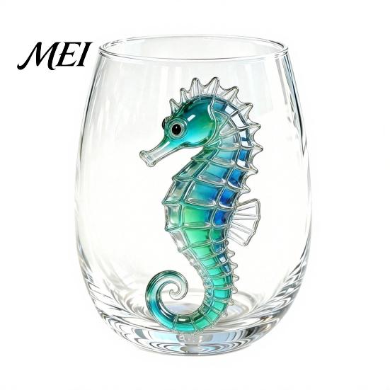 Ocean Style Bar Accessory Octopus Stemless Wine Glass, 3D Marine Animal Printed Themed Glassware Borosilicate Glassware, for Cocktails And Home Unique