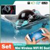 Mini WIFI RC Boat Six-way Submarine Diving Real-time Transmission Underwater Camera Speedboat Photo Video Toys Christmas Gifts