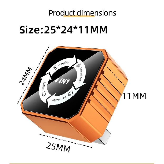 4in1 2026 New Wireless Carplay Adapter for Apple or Android Auto Connect Mirror Link Screen Airplay Projection Mini Adapter