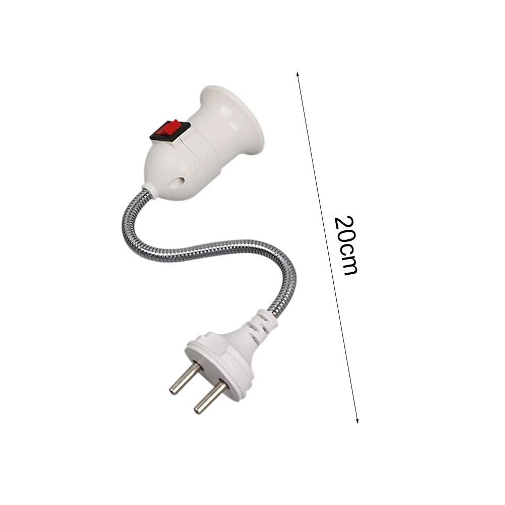 EU / US Plug E27 Lamp Base with Switch White Light Holder Durable Bulb Adapter  Bedroom