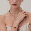 Red Agate Horse Pendant Necklace: Chic & Versatile Year of the Rat Design with Beaded Clavicle Chain