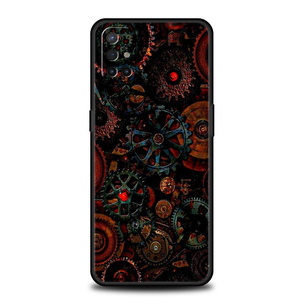 Mechanical Gear Pattern Phone Case For Oneplus 13R 13 12R 11 10T 10R Nord N100 N200 N10 10 9 9R 9RT CE 3 2 Z Pro Soft TPU Cover