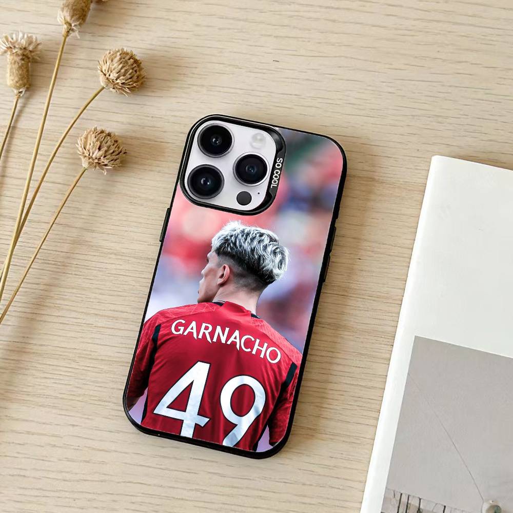 Football Alejandro Garnacho Phone Case For iPhone 17,16,15,14,13,12,11,Pro Max,Plus Candy Silver Cover iPhone14ProMax