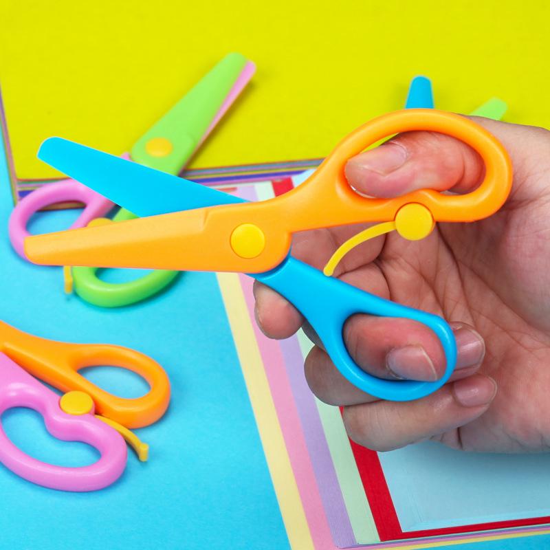 Kid-Safe Anti-Pinch Art Scissors: Mini Kindergarten Craft and Stationery Scissors