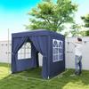 2x2 M Pop Up Gazebo With Curtain Walls And Windows Blue