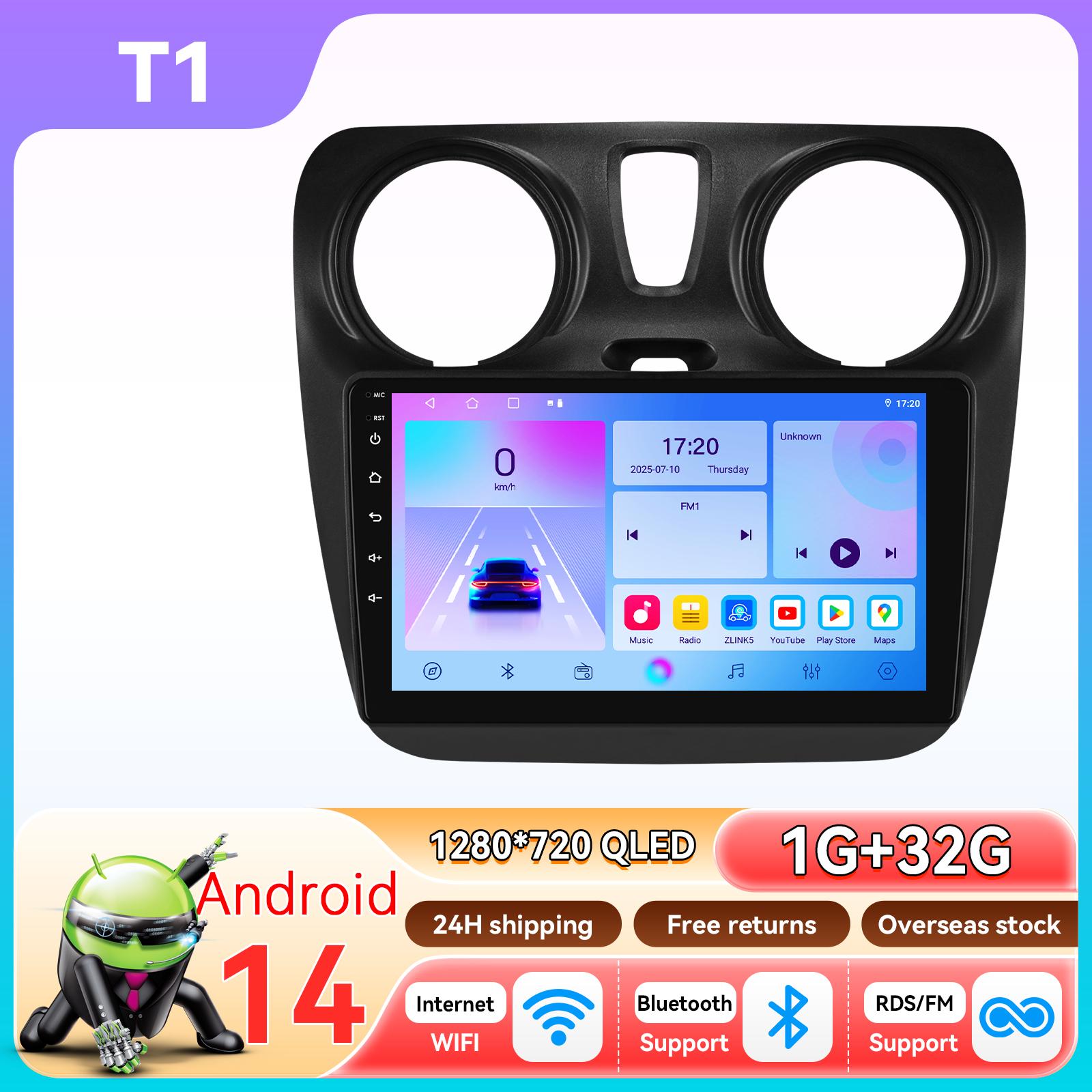 

Ossuret Головное устройство Навигация GPS Android для Renault Dokker/Lodgy Dacia 2012-2021 Snapdragon AI Автомагнитола Мультимедийный плеер Android Auto Carplay T1 4Core 1G 32G