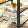 VASAGLE Side Table, Nightstand, End Table with 2 Adjustable Mesh Shelves, Easy Assembly, Industrial for Living Room, Bedroom, Stable Steel Frame