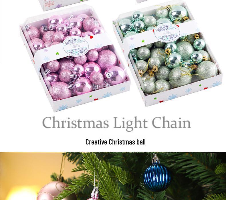 Festive Glitter Christmas Balls Set: 44 PCS, 3/4/5cm, in Colorful Box - Perfect for Tree Decor & Holiday Atmosphere