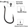 50PCS Teflon Coating Carp Fishing Hook Chod-Rig Hook Kaptor Choddy Carbon Steel Black Micro Bared with Outturned Eye Carp Hook