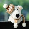 Plysjvalp Clutchdekorasjon Bilvisker Blinklysbryterdekorasjon Søt Sløyfe Hund Bilviskerdukke Interiørtilbehør