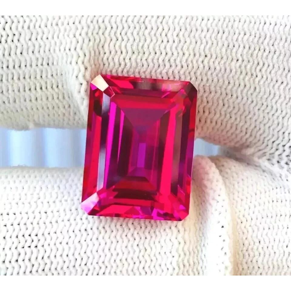 Emerald Cut Natural Awesome Pink Ruby 9-11 Ct Beautiful Certified Gemstone