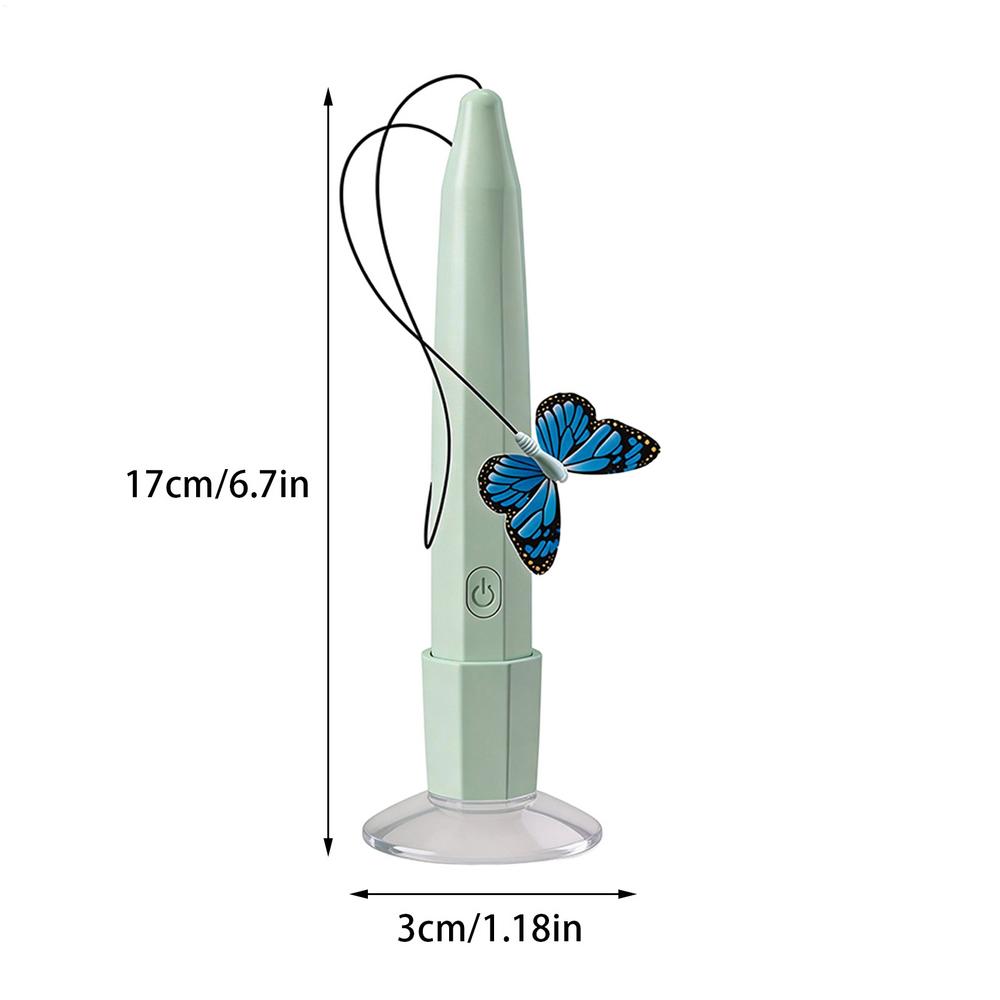 Cat Interactive Toy Rechargeable Suction Teaser Wand Smart Cat Enrichment Toys for Stimulating Entertaining Enrichment Exercise зелёный