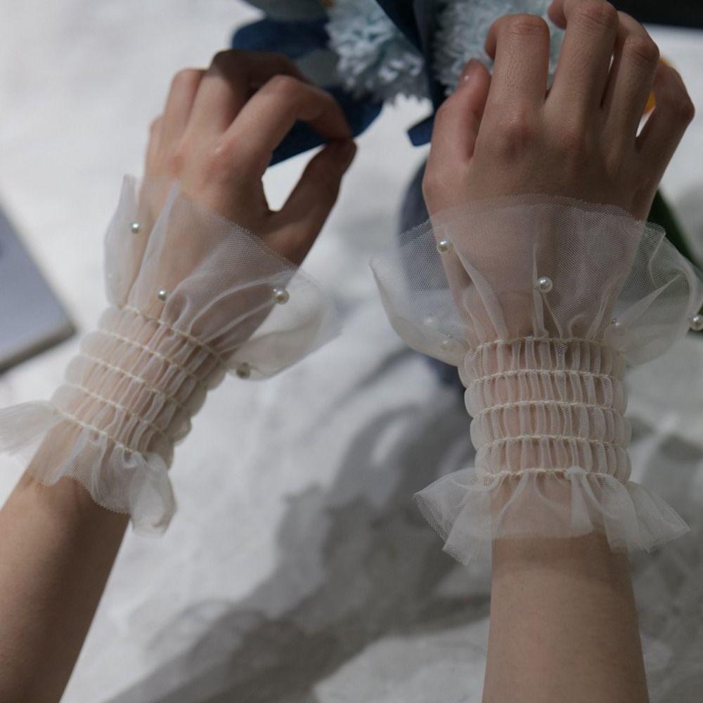Victorian Detachable Sleeves Cuffs Detachable Costume Accessory Lace Ruffled Wrist Soft Comfortable Fake Sleeves Cuffs Wedding