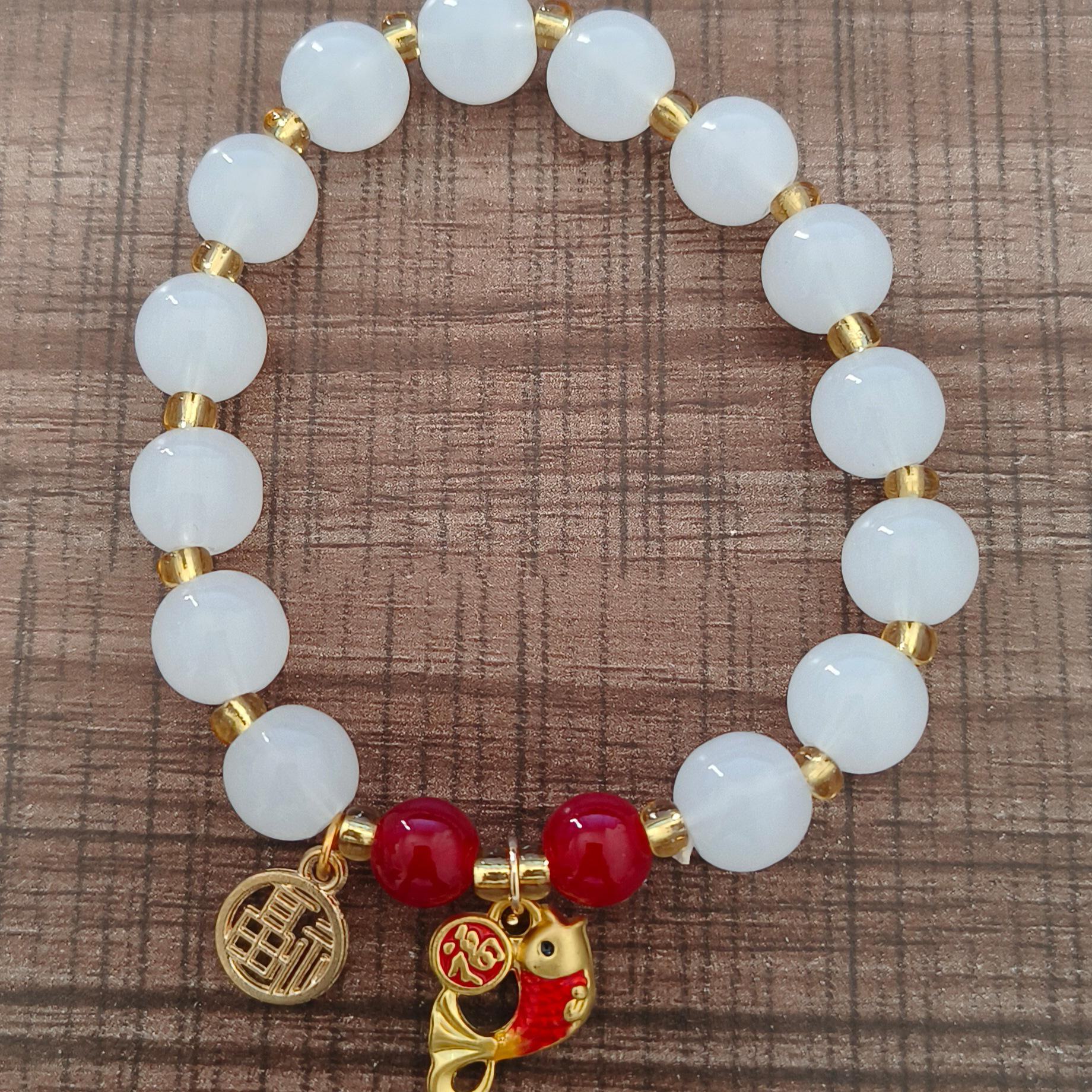 

Элегантный женский браслет из нефрита в китайском стиле с подвеской в стиле ретро 15 pieces