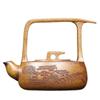 340ML Yixing purple clay teapot raw ore keel gold sand high-temperature wood burning handmade gold sand lifting beam teapot