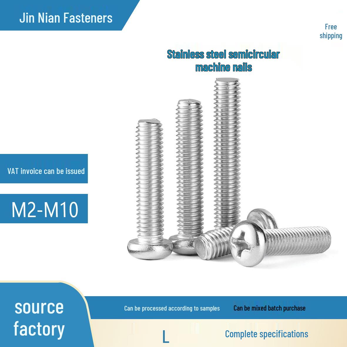 

201 Stainless Steel Phillips Pan Head Machine Screw GB818 M2x3