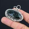 Sisters Day Sale Solar Moss Agate Gemstone Sterling Silver Engagement Pendant
