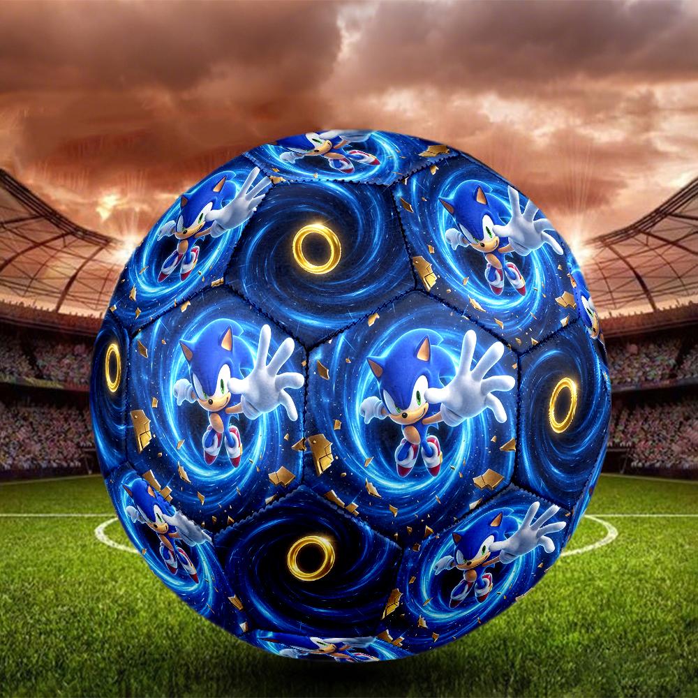 1pc Sonic the Hedgehog Football Soccer Ball Size 5 Indoor Soccer Ball Fashion Colorful Backyard Game -Great For Sports Fans Gift HE41