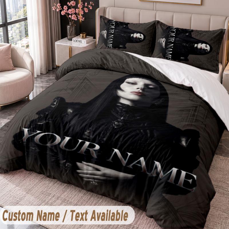 Custom Name Text 3Pcs Bedding Set Lady Gaga Duvet Cover And Two Pillowcases
