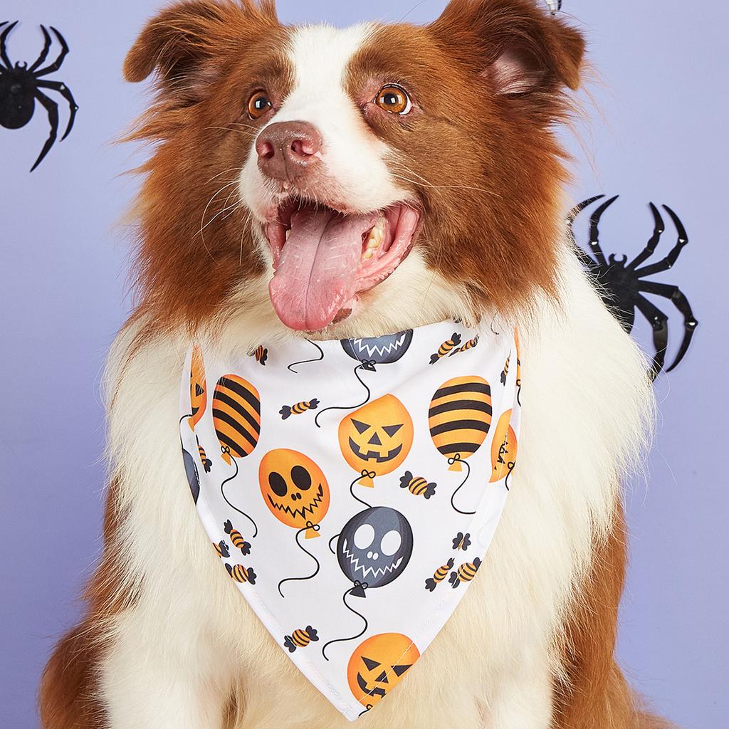 Halloween Pet Dress Up Saliva Towel Printed Dog Triangle Towel Dog Bib Pet Decorative Scarf