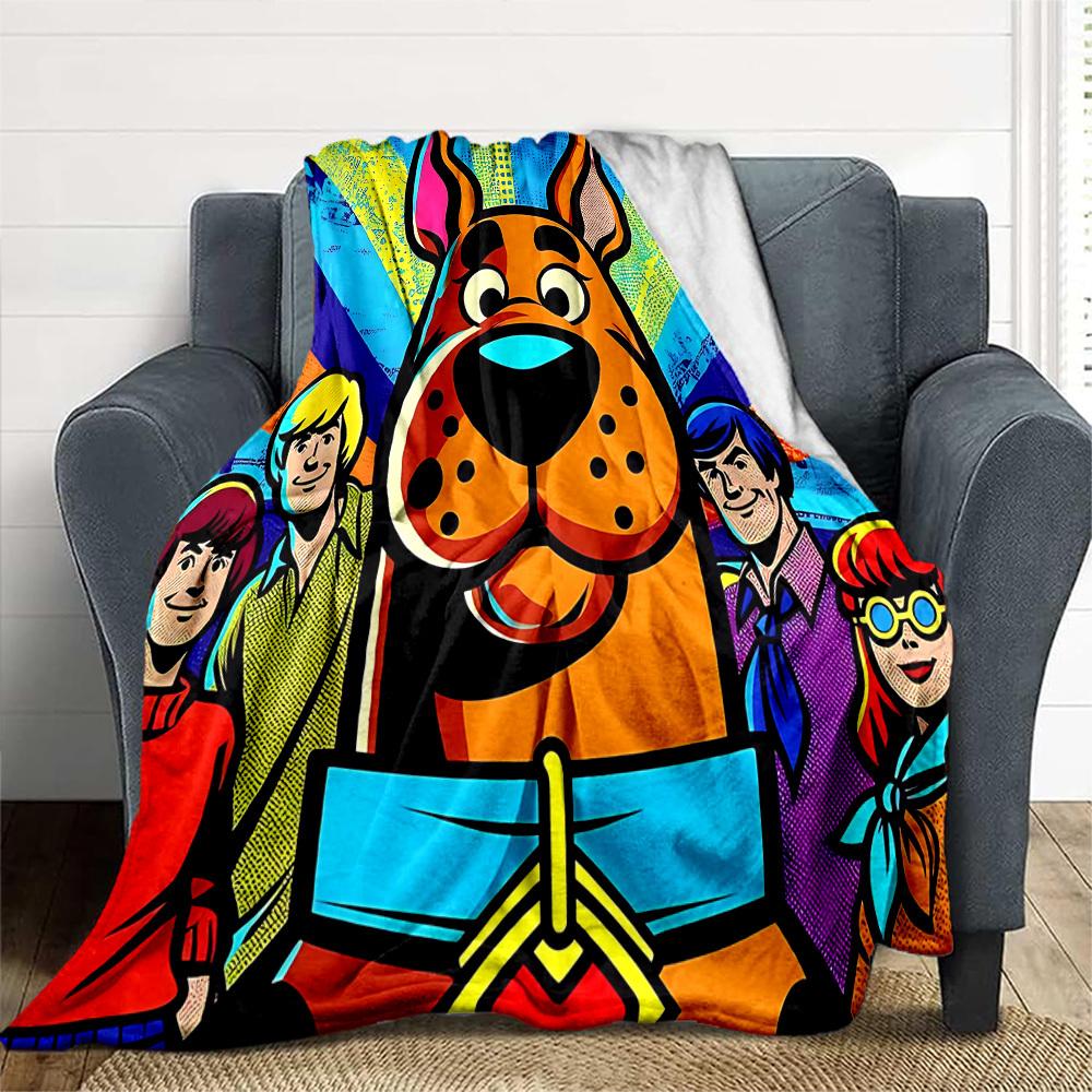 1pz Coperta da Esterno Scooby-Doo Leggera in Flanella, Morbida e Calda, Per Tutte le Stagioni, Esterno, Campeggio, Soggiorno, Ufficio, L1106051
