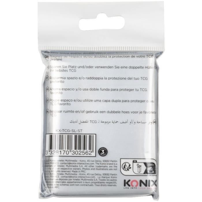 Protège-cartes - KONIX - Perfect Sleeves - 100 pochettes - Compatible Magic The Gathering, Pokémon -Transparent