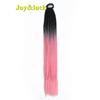 24 Zoll Ombre Yaki Straight Synthetische Haarverlängerungen Mädchen Farbe Geflochten Zopf Gummiband Box Braid