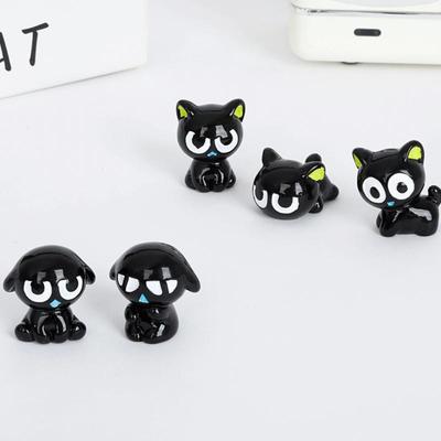 1/5Pcs Cartoon Kitten Desktop Room Decor Cute 3D Black Cats Figurine Miniature Micro Landscape Resin Ornaments Home Decoration