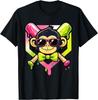 Cute Party Animals Baseball Funny Monkey Sunglasses T-Shirt Unisex S-3XL