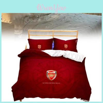 Arsenal Pattern Digital Print Bedding Set With Active Dyeing For Bed Kids Bedroom Decor