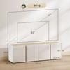 TV Stand - HOMCOM - 4 Soft-close Doors, Adjustable Shelf and Cable Management - Particleboard - White