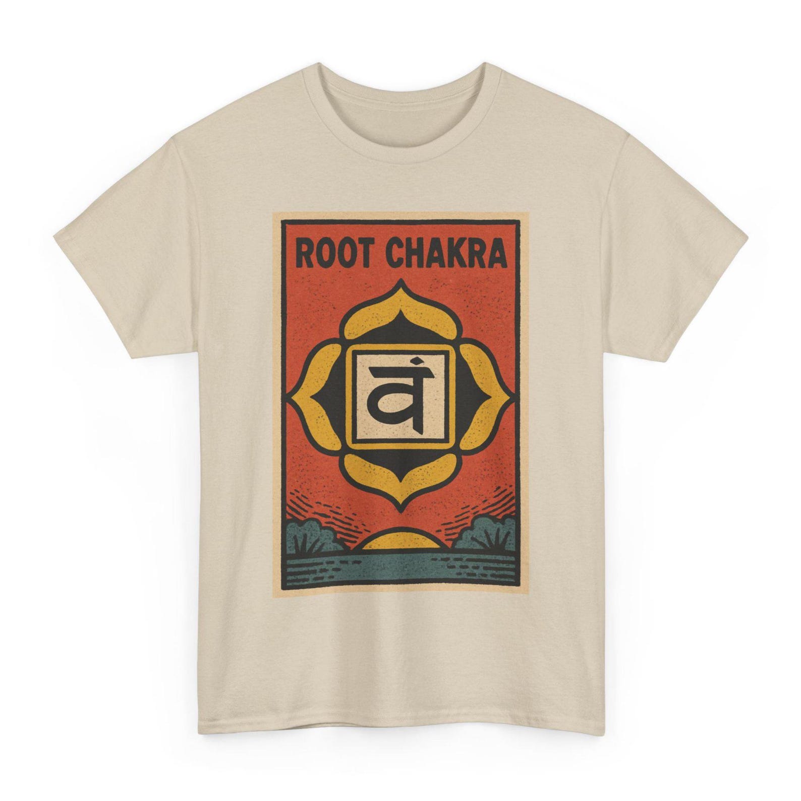 Root Chakra T-Shirt: Retro Comic Style Muladhara Energy Tee 4XL
