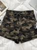 Pantaloncini Corti Caldi da Donna American Spicy Girl Camouflage Coulisse Vita Elastica Gamba Larga Linea A