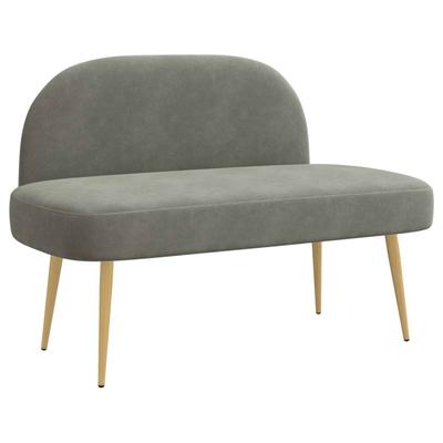 Padded Bench with Backrest Light Grey 110 X 60 X 76 Cm