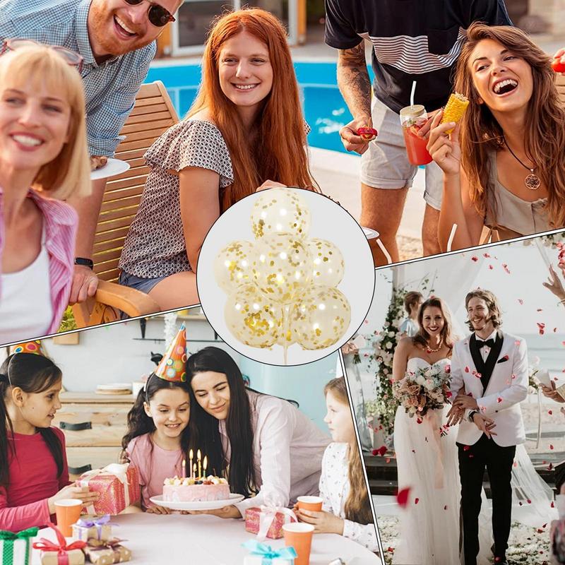 Balloons With Golden Paper 100Pieces Latex Confetti Balloons Party Balloon Party Decoration With Golden Paper Transparent