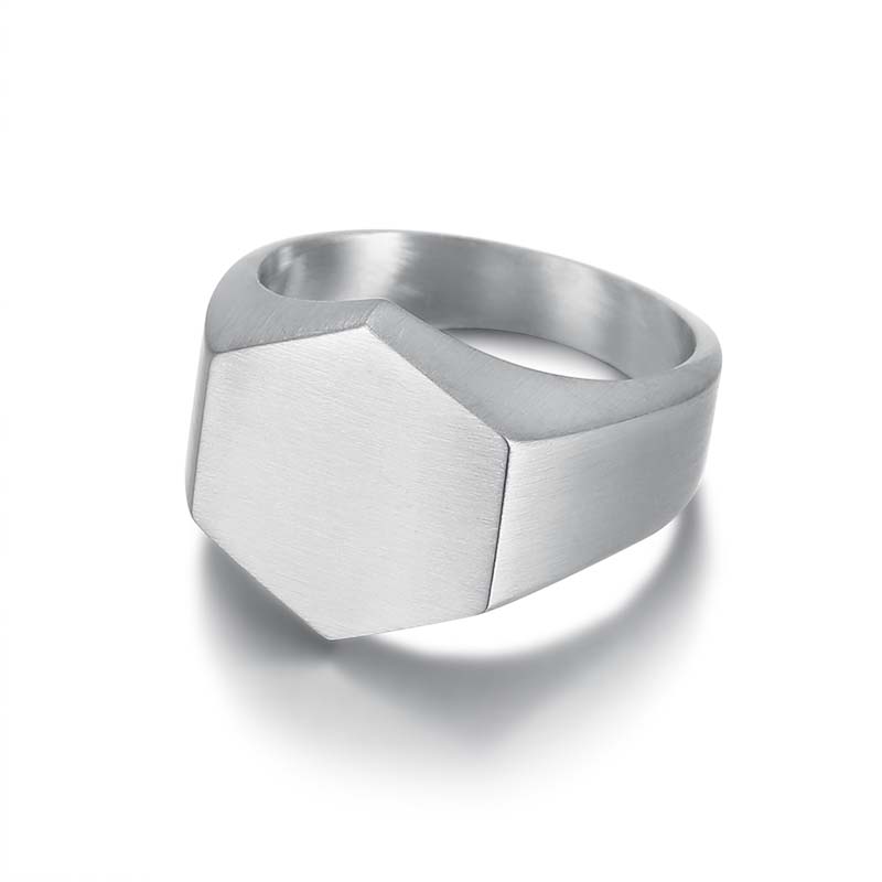 Jiayiqi Men's Ring Punk Rock Smooth 316L Stainless Steel Signet Ring For Men Hip Hop Party Jewelry Wholesale Male Wedding Anel