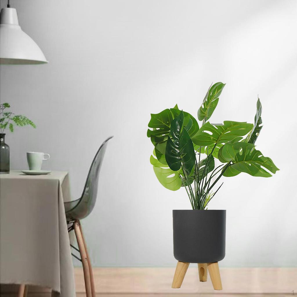 Flower Pot Stand with Wooden Legs