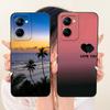 For Realme V30 V30t RMX3618 RMX3619 Fashion Dusk Beach Painting Phone Case For RealmeV30 V30T 5G Soft Silicone Covers Bumpers