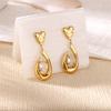 Stainless Steel Clover Snake Earrings Dainty Golden Imitation Pearl Anti Fading Earring Women Wedding Jewelry Accessories Gifts