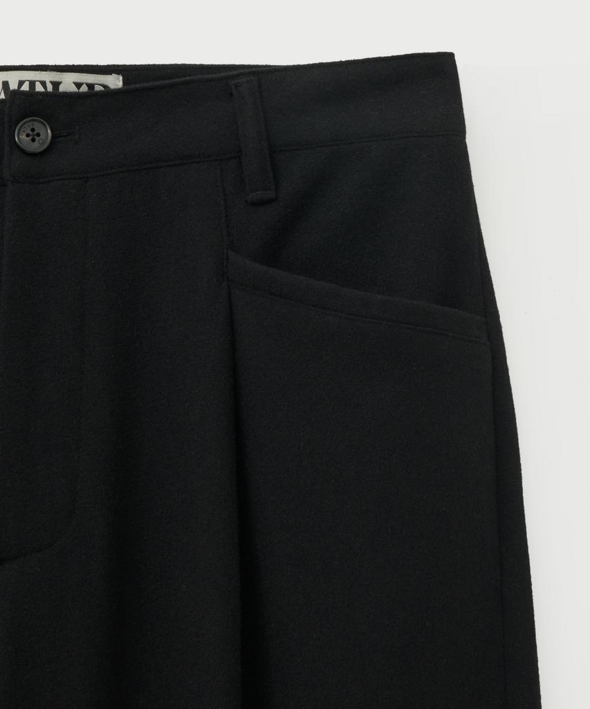 Seteo Wool Blend Wide Slacks Black