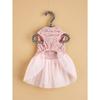 Elegant Pet Wedding Outfit Pink Shiny Sequin Mesh Skirt Soft Bridal Dress Cute Holiday Costume for Small Puppies Kittens Daily Wear