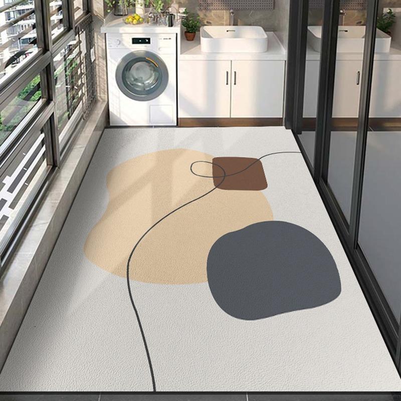 Balcony Non-slip Rug Pvc Leather Waterproof Floor Mat Wipeable Easy To Clean Bay Window Mats Entry Door Carpet Large Area Rugs