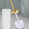 Set Pennello WC Professionale con Manico Regolabile in Altezza Spazzolino Angolare Resistente alla Corrosione Supporto Compatto Rotante a 360°