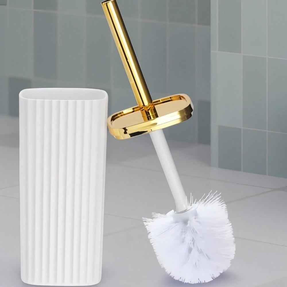 Set Pennello WC Professionale con Manico Regolabile in Altezza Spazzolino Angolare Resistente alla Corrosione Supporto Compatto Rotante a 360°