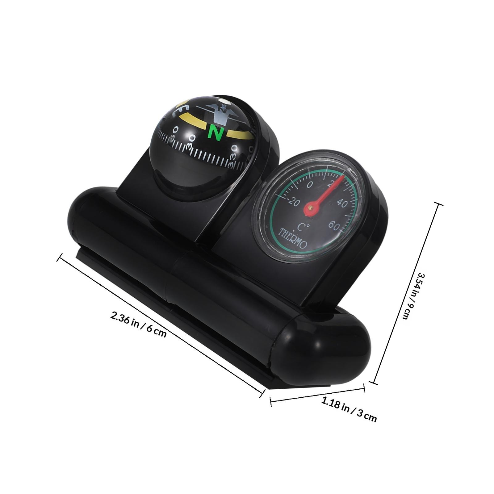 Car Compass Thermometer Dashboard Mount High Accuracy Multi-Functional Navigation Tool For Auto Boat Motorcycle