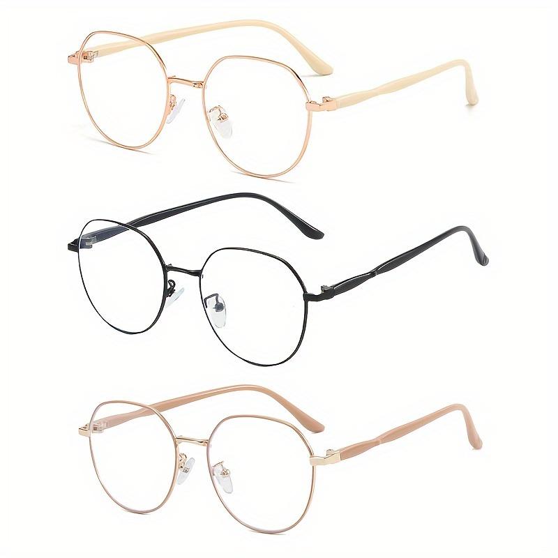 3 Sets of Retro Metal Circular Reading Glasses for Men and Women Lightweight Fashionable and Anti-aging Reading Glasses